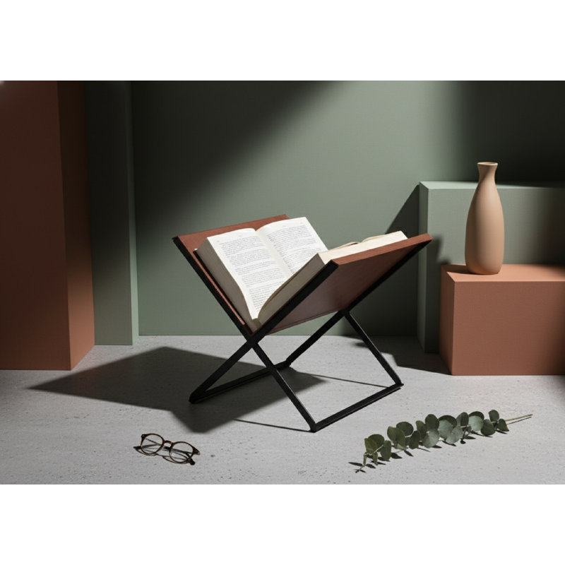 Ceryis Chestnut Leather Book Stand, Brown