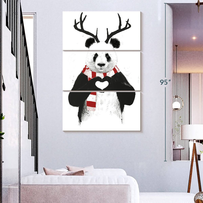 Brampt Xmas Panda, 74" H x 48" W