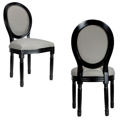 Amando 19.7" H Upholstered Side Chair King Louis Back Solid Wood Dining Chairs