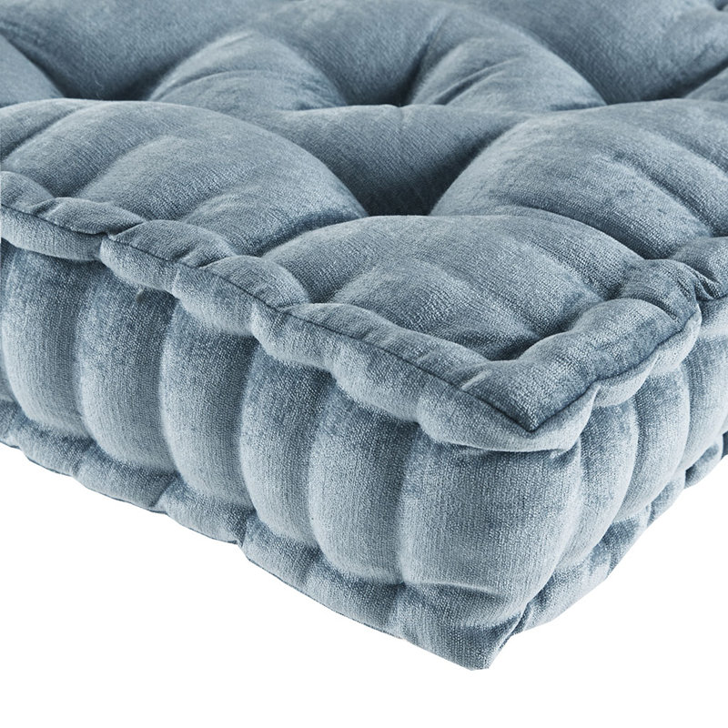 Poly Chenille Square Floor Pillow Cushion 20x20", Aqua