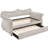 Beige Upholstered Twin Daybed with Trundle