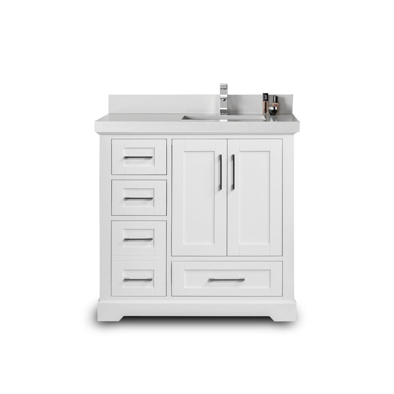 Meuble-lavabo simple l 36 po x P 22 po x H 36 po Burtch, Carrara