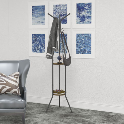 Iron Freestanding 9 - Hook Coat Rack