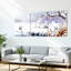 Ensemble de 3 tableaux sur toile représentant un héron en hiver-475817010