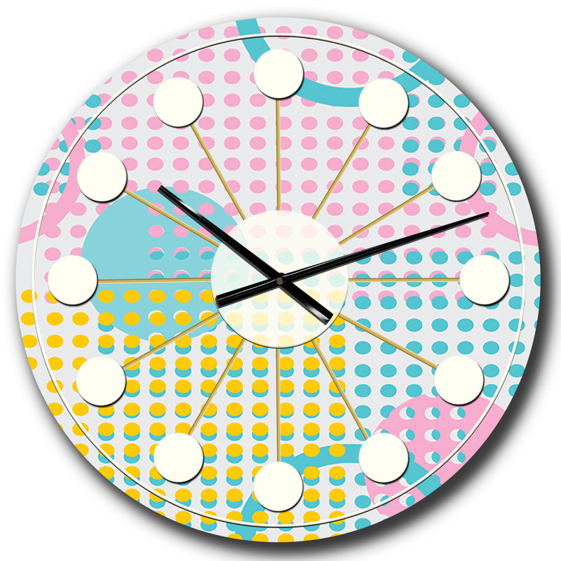 Horloge murale circulaire Mid-Century, Grand