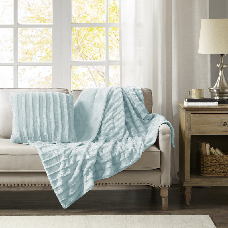 Duke Polyester Throw, Blue