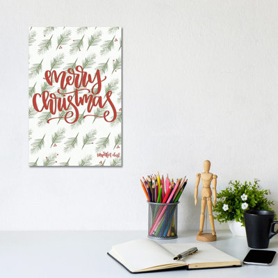 Merry Christmas 1 Piece Wrapped Canvas Wall Art