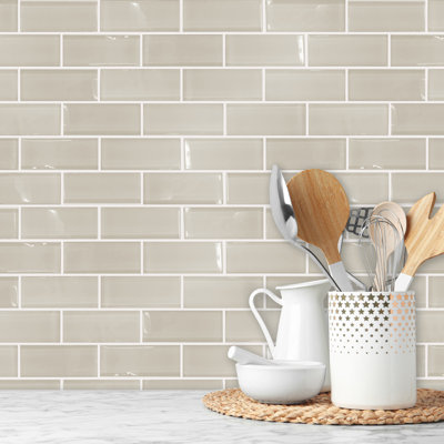 10.5'' W x 10.5'' L Vinyl Peel and Stick Subway Tile