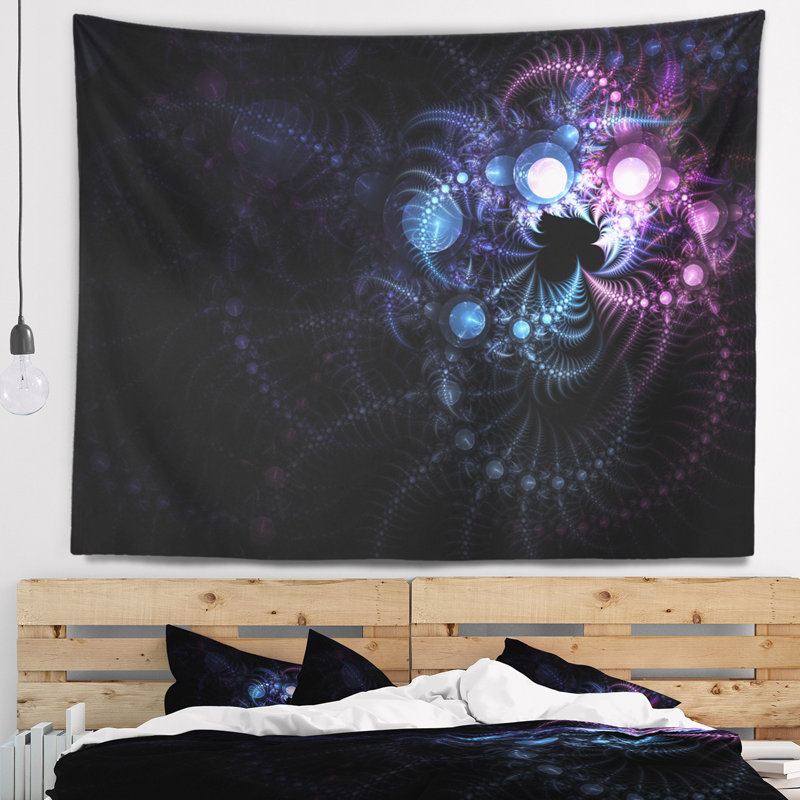 Motif floral à motif floral coloré en tapisserie foncé, H 50 po x l 60 po