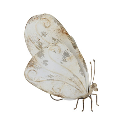 VIP Metal 11.25 in. Off-White Contemporary Butterfly