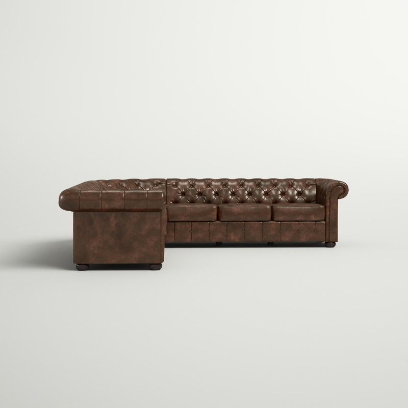 Huskins 117" Wide Faux Leather Symmetrical Sectional