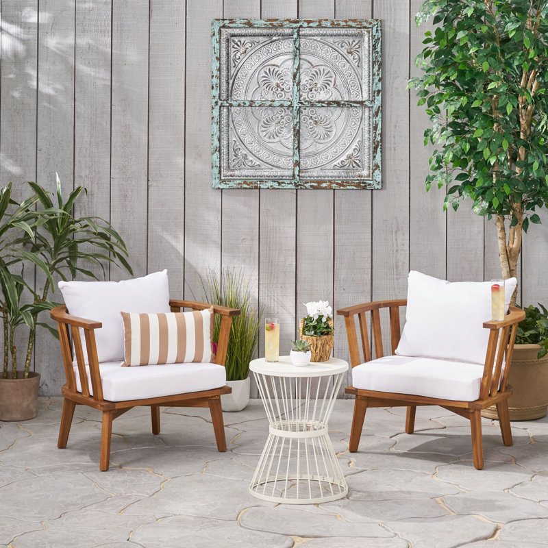 Reichenbach Acacia 2 - Person Patio Conversation Set with Cushions