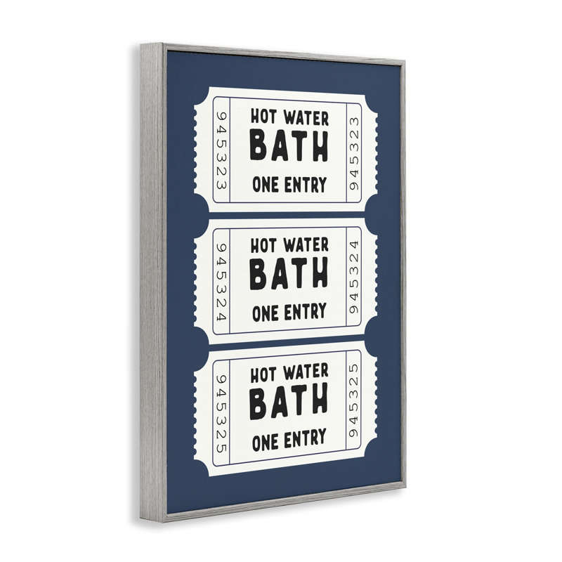 Giclée de billets de bain bleu marine encadrée, giclée par lettré et doublé, Estampe numérique Farmhouse, H 18 po x l 12 po