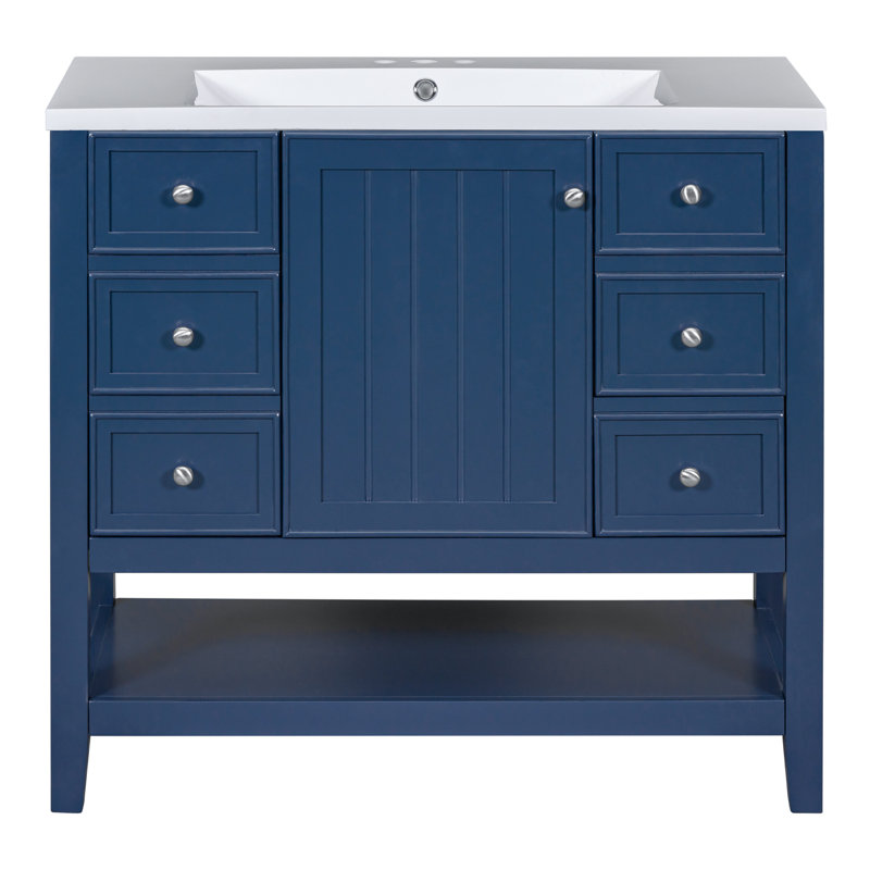 Ensemble de meuble-lavabo avec lavabo, une armoire et trois tiroirs
