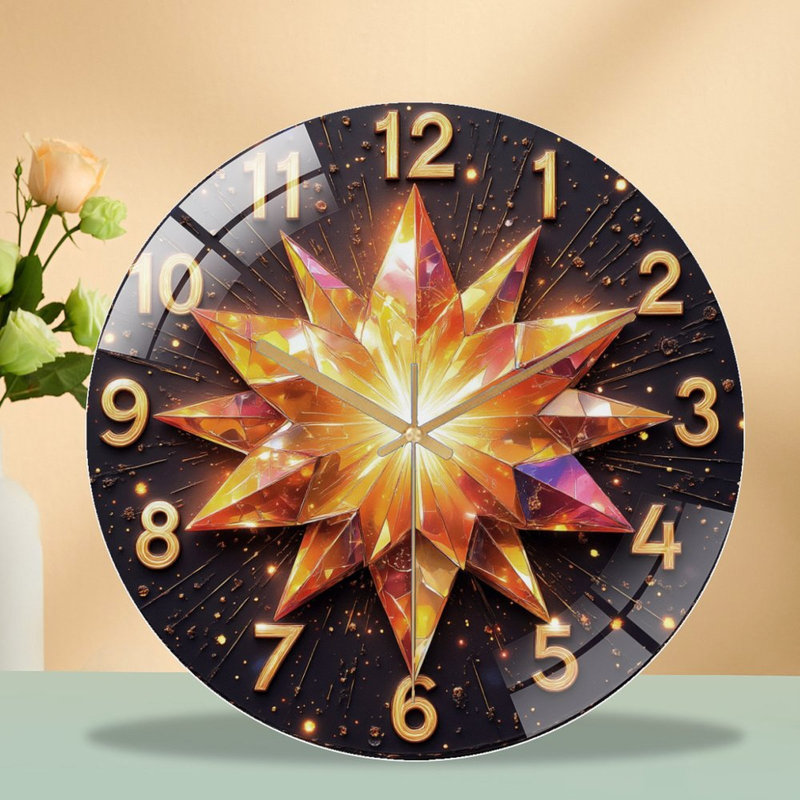 Horloge murale facettée 12 po