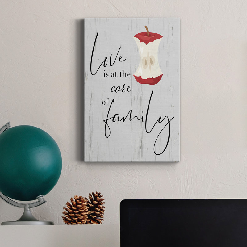 Core of Family - Art textuel sur toile tendue, H 27 po x l 18 po x P 1 po