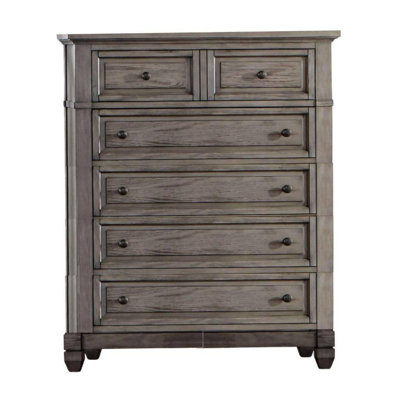 Commode 6 tiroirs l 39,6 po en gris chaud