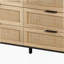 Armoire de rangement moderne en bois noir 6 tiroirs Lumia avec façades tissées naturelles Lumia-192123206-179144170-192123204