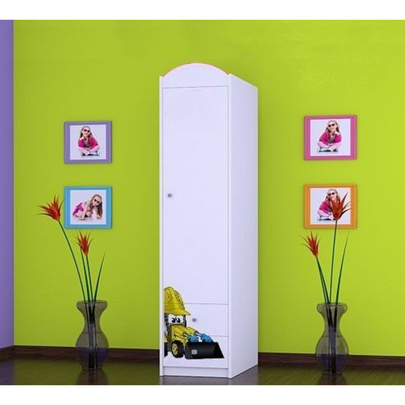 Kiro 1 Door Wardrobe, White