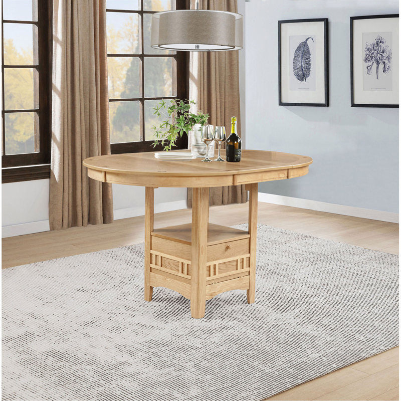 Light Oak Oval 60-inch Counter Height Extension Dining Table