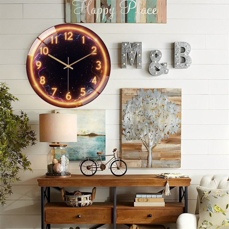 Horloge murale néon