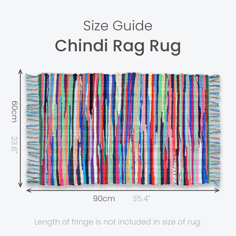 Nisbet Handwoven Multicolour Rag Rug, Rectangle 60 x 90cm
