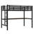 Metal Twin XL Size Loft Bed With Power Outlet And LED Lighted, Space-Saving, Noise Reduced, Black-471339495