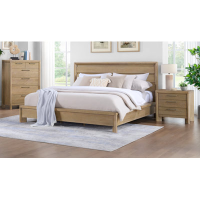 Karcen Wire-Brushed Panel Bedroom Set