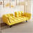 57 Inch Yellow Sofa With Soft Armrests And Throw Pillows For Cozy And Stylish Living In Small Spaces-152135764