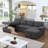 Micia Symmetrical Upholstered Sleeper Sectional Sofa and Chaise-910422901