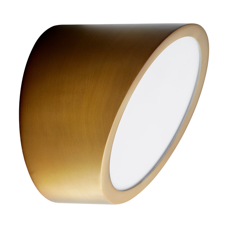 Angeville LED Armed Sconce, Aged Brass