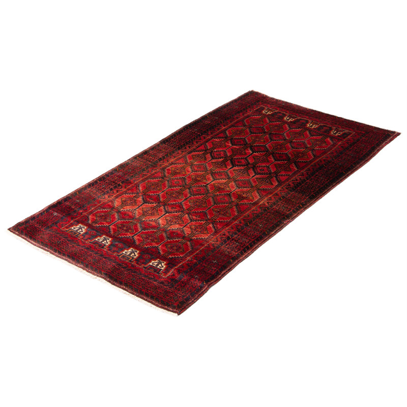 Tapis rouge Royal Baluch 3 pi 10 po x 7 pi 7 po