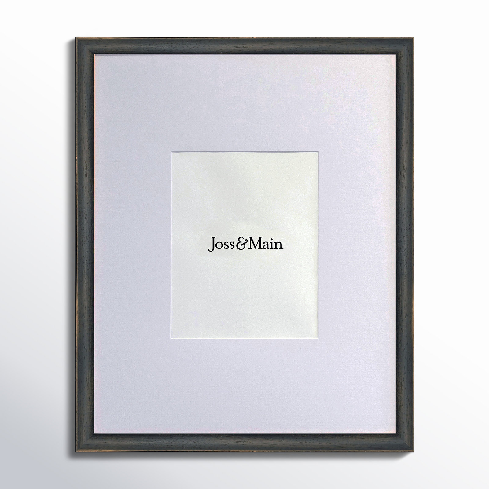 Mabe Wood Beveled Picture Frame with Mat, Black, 8" x 10"