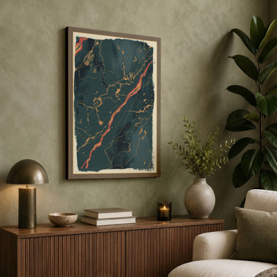 Golden Cartography Vintage - Wrapped Canvas
