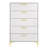 Peterlee White and Gold 5-Drawer Chest-828212341