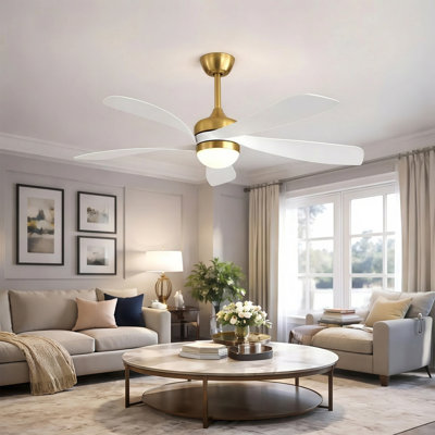 TurboBreeze 52'' - 5 Blade Modern Ceiling Fan with Dimmable Light Kit and Remote Control