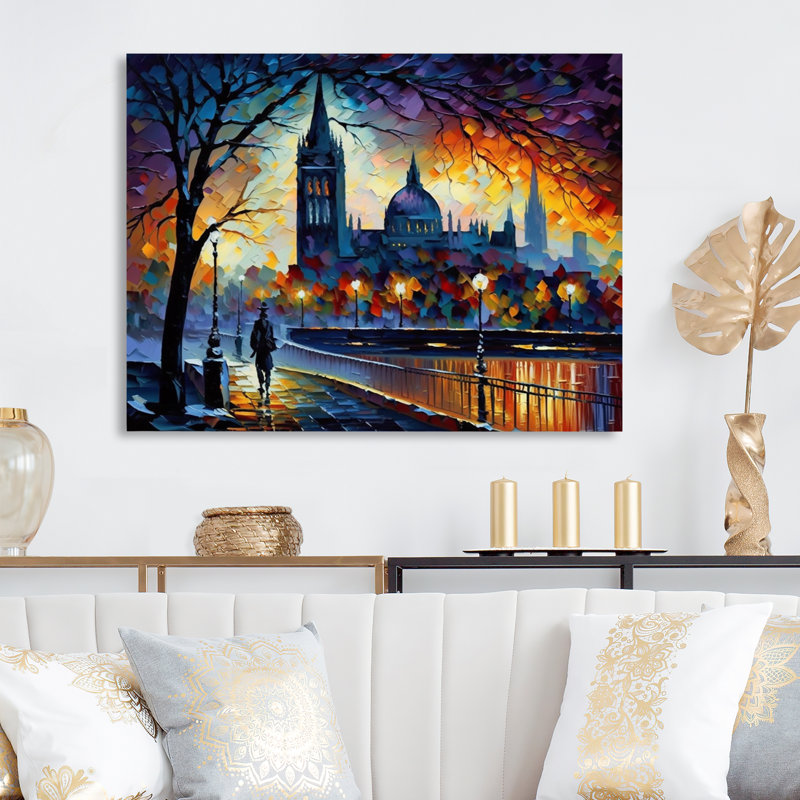 «City View in the Fall I», reproduction sur toile, H 12 po x l 20 po x P 1 po, Toile tendue