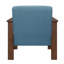 Chaise d'appoint - siège et dossier rembourrés en tissu bleu avec finition en noyer-1480817869