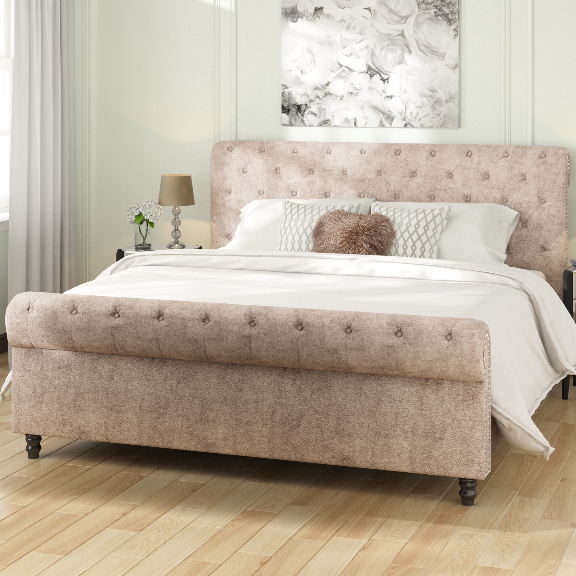 Dunshee upholstered deals storage platform bed