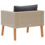 Canapé de patio simple vidaXL, structure en poly rotin et acier thermolaqué, résistant aux intempéries, coussins inclus, mobilier d'extérieur modulaire léger, facile à nettoyer, beige avec coussins anthracite-1353201839-1353201838