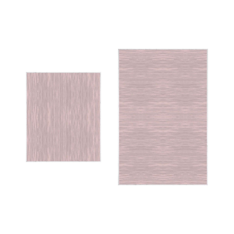 Ensemble de tapis de bain 2 pièces Meridianville, Rose
