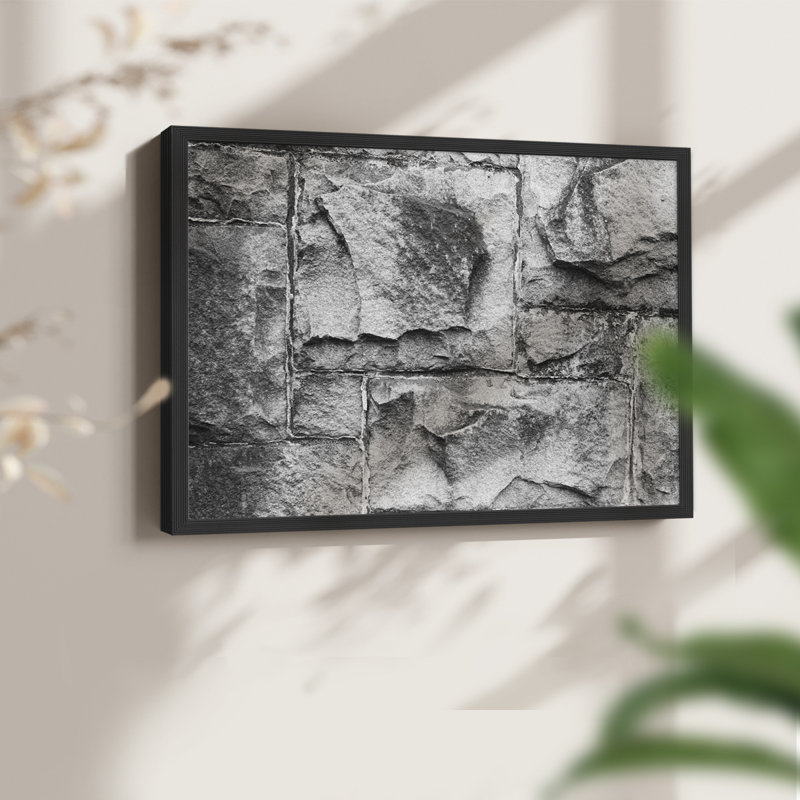 Found Textures VI -Framed Print - Restickable, Black