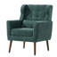 Chaise d'appoint moderne et confortable avec coussin, revêtement en chenille, pieds en bois massif pour les petits espaces