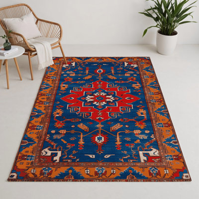 Tapis bleu intérieur et extérieur Tabriz