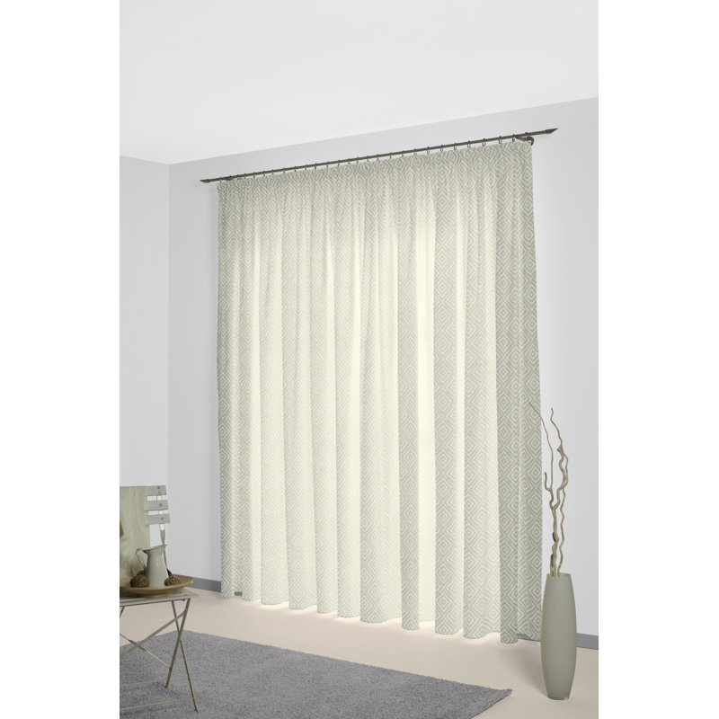 Abha Room Darkening Curtains Single Panel, 175cm H x 132cm W, Grey