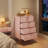 4 Drawer Dressers for Bedroom, Storage Chest Cabinet Organizer Unit, Chest of Drawer -Pink-817691373
