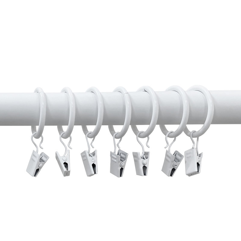 Anneaux de rideau Fraida, 2,6 po x 1,6 po x 0,4 po, Blanc