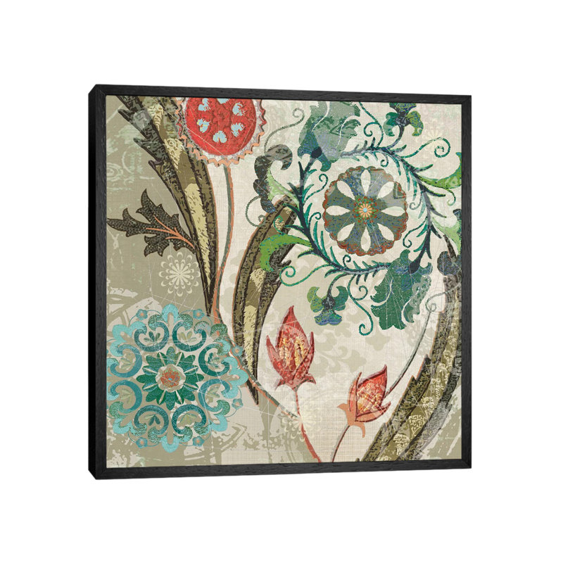 Royal Tapestry I by Carol Robinson - Print on Canvas, 45.72 cm H x 45.72 cm W, Black Framed