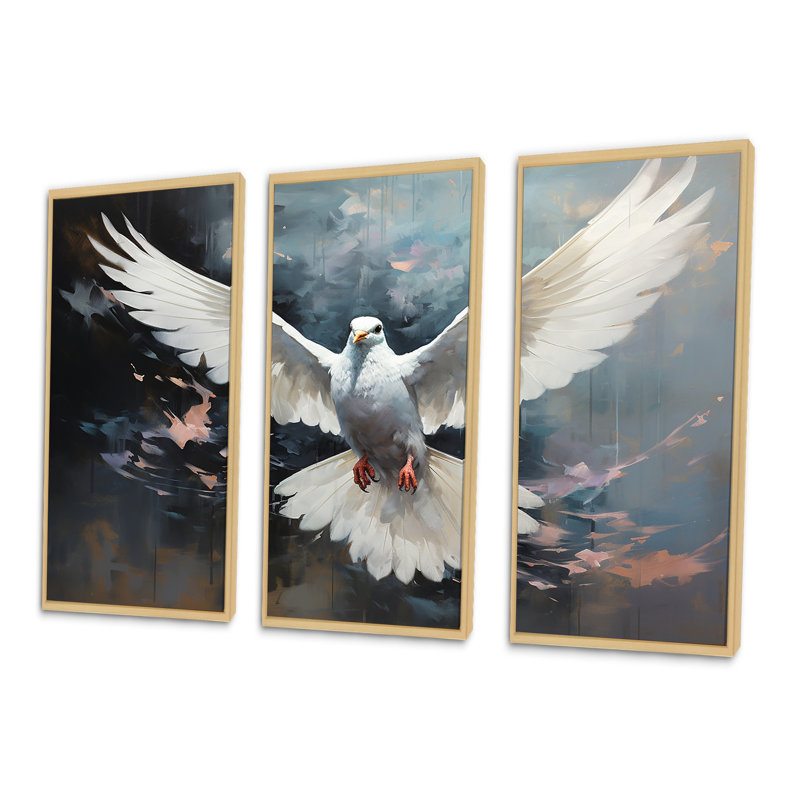 Ensemble de salon Minimalisme Blue Dove III, H 28 po x l 36 po, Cadre naturel flottant