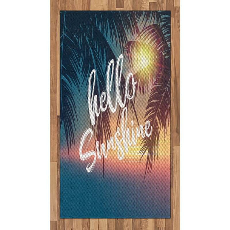 Hello Sunshine High Density Long Fiber Poly Threads Decorative Area Rug Carpet, Rectangle 2'7" x 5'